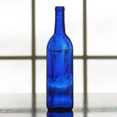 Blue Bordeaux Wine Bottles