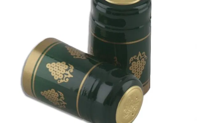 PVC Capsules - Green with Gold Grapes