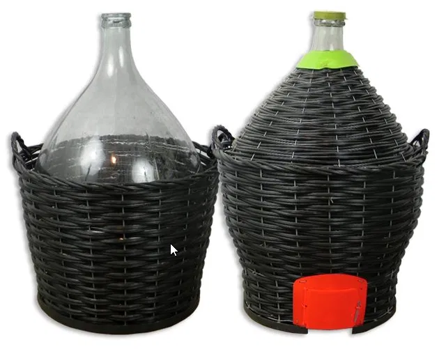 Italian Wicker Demijohn w/Spigot 14.3 gal/54 ltr