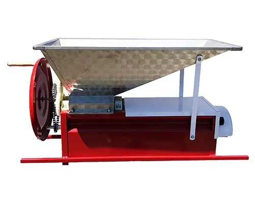 Manual Crusher/Destemmer with Stainless Hopper and Painted Bottom